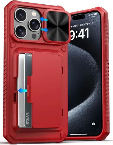 Vista 42 de ATATOO Funda Cartera para iPhone Air, Portador de Tarjetas Integrado (3-5 Tarjetas) [Bloqueo RFID] y Cubierta Deslizante para Cámara, Protección