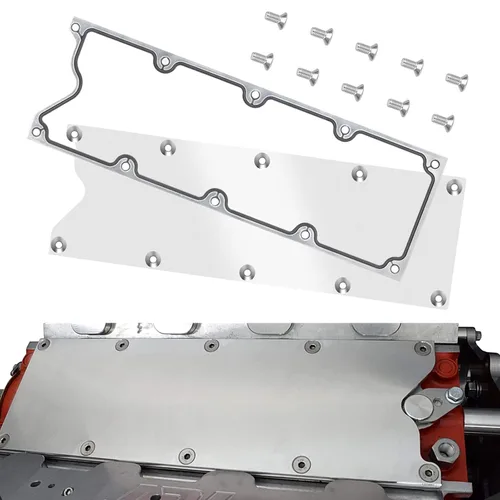 Vista 7 de LS Gen 3 Valley - Placa de cubierta con junta y sellos de perfil bajo, sensor de golpe de aluminio para LSX LS1 LM7 LR4 LQ4 LS6 L59 LQ9 LM4 L33
