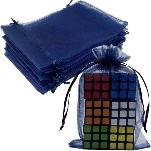Vista 29 de Paquetes de 50 bolsas de organza de regalo de 4 x 6 pulgadas, cordón negro a granel para baby shower, Navidad, cumpleaños de profesores, recuerdos