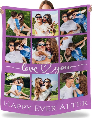 Vista 32 de Artsadd Manta personalizada con fotos, nombre, fotos personalizadas, regalos personalizados para adultos, mamá, papá, hija, bebé, mejor amigo