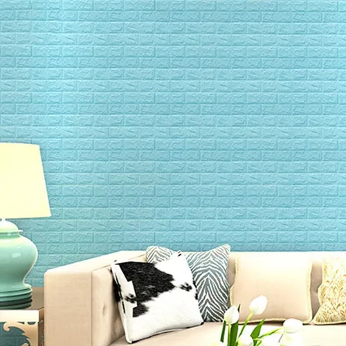 Vista 2 de Adhesivos de pared de ladrillo 3D, papel tapiz 3D para pegar y despegar, paneles de ladrillos de imitación de espuma autoadhesiva, impermeables