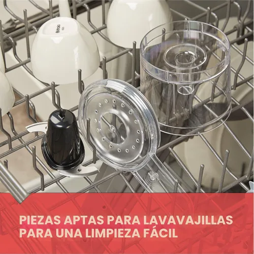 Vista 6 de Picador eléctrico Black + Decker HC306 1 y 1/2 tazas con un solo toque, color blanco, Capacidad de 1.5 tazas con ensamble mejorado y tapa, Negro