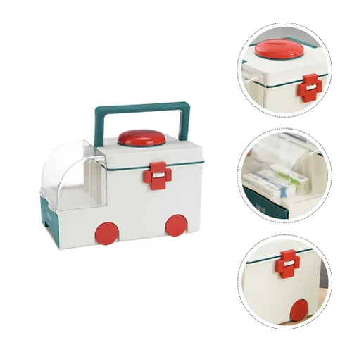 Vista 4 de iplusmile Caja de almacenamiento para vacío – Organizador de capacidad de medicamentos familiares para viajes/grandes compartimentos