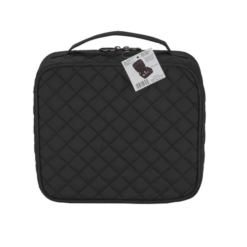 Vista 3 de Scünci by Conair - Estuche de maquillaje para maquillaje, bolsa de maquillaje, organizador de viaje para mujeres, color negro