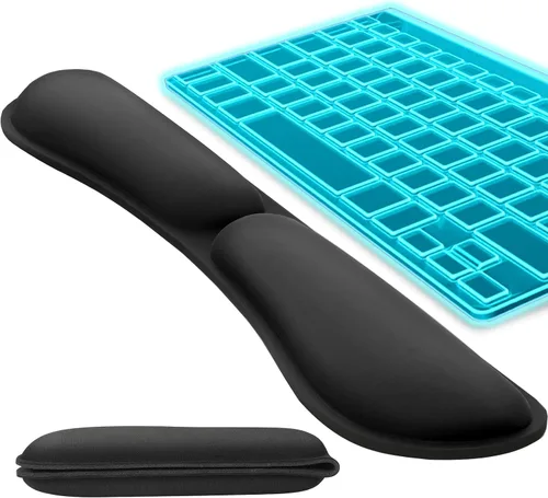 Vista 13 de KTRIO Reposamuñecas ergonómico para teclado y reposamuñecas para mouse, Negro