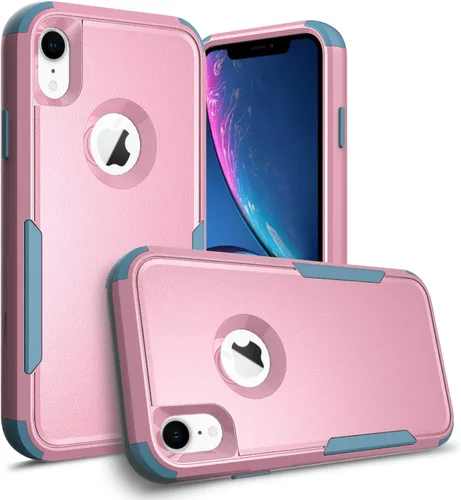 Vista 8 de Funda compatible con Apple iPhone XR, resistente [negra y negra] con [a prueba de golpes] [a prueba de caídas] fundas protectoras para iPhone XR