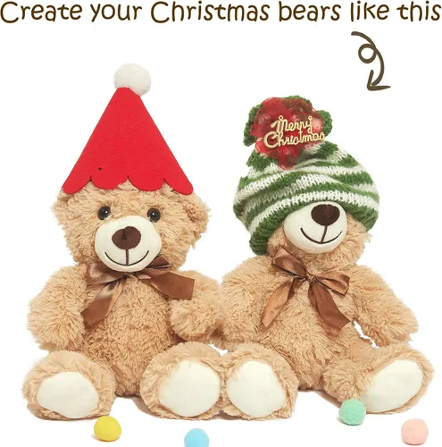 Vista 6 de Paquete de 5 osos de peluche a granel, juguetes de peluche, regalo para niños y novias, osos de peluche de 13.5 pulgadas para Navidad, San Valentín