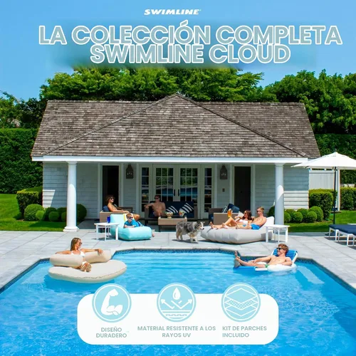 Vista 9 de SWIMLINE Fabric Covered Pool Float Lounger Salón de tela Cloud 360