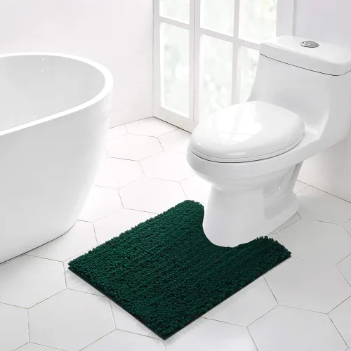 Vista 31 de Walensee Alfombra de baño antideslizante (32x20, azul oscuro) absorbente de agua, súper suave, felpilla peluda, lavable a máquina, se seca