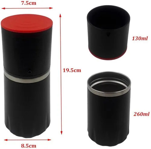 Vista 2 de ELEOPTION® Molinillo de café vintage manual ajustable Mini molino de café Molinillo delgado para granos de café y especias