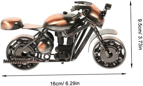 Vista 2 de Motocicleta de metal retro, estilo vintage, de hierro forjado, modelo de motocicleta, artesanía, escultura de arte de hierro coleccionable