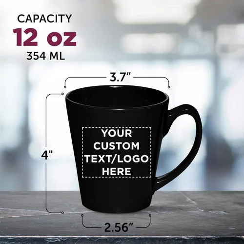 Vista 5 de DISCOUNT PROMOS Taza de café con leche de cerámica brillante personalizada de 12 onzas, juego de 10/50/100 unidades personalizadas, paquete a