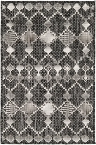 Vista 3 de Unique Loom Outdoor Trellis Collection - Alfombra de área - Traliccio (2 pies 2 pulgadas x 3 pies 1 pulgada, rectangular, carbón/marfil)