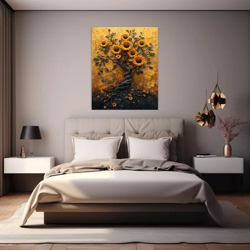 Vista 2 de VOCBAN Tree of Life Canvas Wall Art Painting Poster Nature Print Canvas Wall Art Print Artwork Living Room Bedroom Office Hallway Picture(black