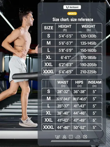 Vista 6 de NORTHYARD Pantalones cortos deportivos para correr para hombre, 5 pulgadas, 7 pulgadas, 9 pulgadas, entrenamiento, gimnasio, tenis, secado rápido