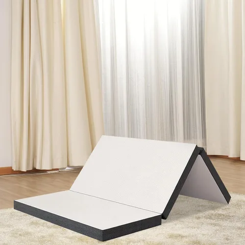 Vista 8 de Colchón plegable de espuma viscoelástica, colchón triple de 3 pulgadas con funda lavable, certificado CertiPUR-US, colchón portátil individual XL