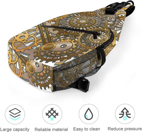 Vista 5 de Mochila bandolera unisex divertida y ajustable para senderismo, Patrón (94), Classic