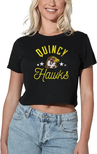 Vista 258 de Colección oficial de camisetas con diseño de mascota desgastada para mujer, color negro Grizzlies del estado de Adams