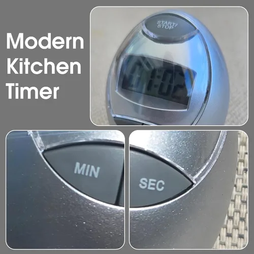 Vista 4 de Temporizador digital de cocina magnético: temporizador de cuenta regresiva y cronómetro, temporizador de huevos de pantalla grande para cocinar
