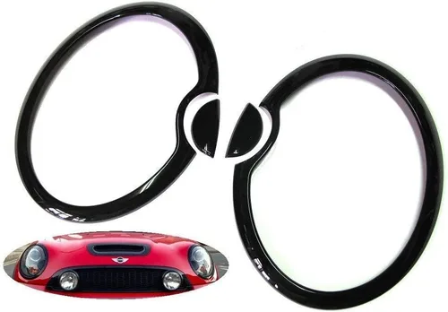 Vista 2 de Juego de cubierta de lámpara de cabeza negra brillante para Mini Cooper S R52 R53 2001-2006