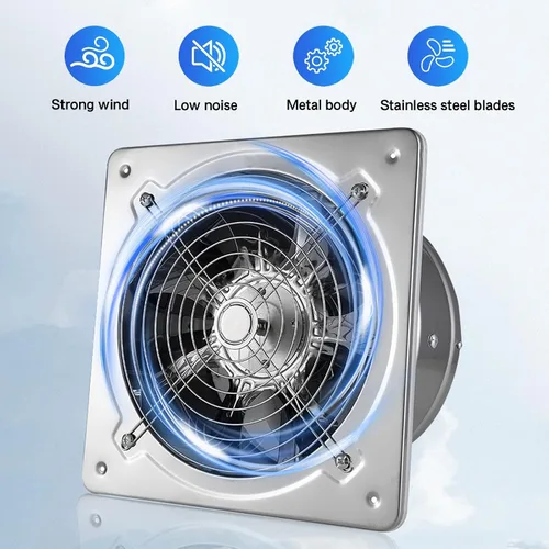 Vista 5 de Extractor de cocina de 4 pulgadas, ventilador de ventilación de ático montado en la pared de 20 W, 140 m³/h, con controlador de velocidad variable