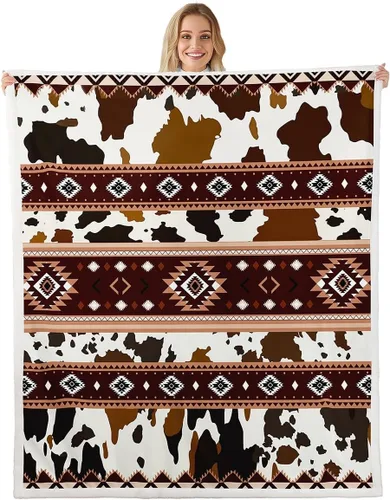Vista 11 de Manta de vaquero occidental, manta de lana para niños y niños, del suroeste de Estados Unidos, decoración de habitación de adultos, diseño tribal