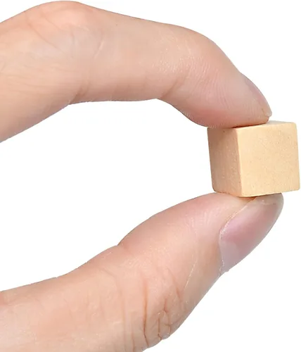 Vista 5 de Supkiir Cubos de madera para manualidades, 100 bloques de madera con agujeros, cubos de madera sin terminar para proyectos de bricolaje, alfabeto