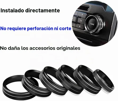 Vista 3 de Cubierta de perilla para interruptor de control de clima F150 AC/remolque/4WD/VOL/botón de afinación interior consola central accesorios compatibles