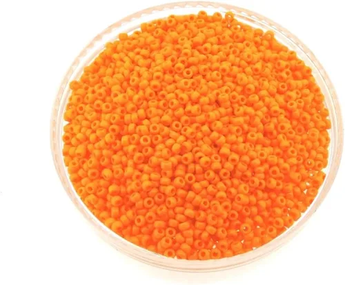 Vista 6 de Perlas de cristal de rocailles de color naranja claro Opaque Miyuki 11/0, 0.85 oz