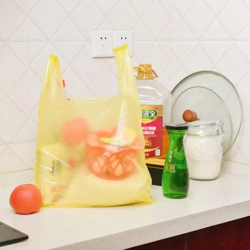 Vista 7 de LazyMe Bolsas de plástico para camisetas, bolsas de plástico con asas a granel para compras de comestibles y al por menor, bolsas de plástico