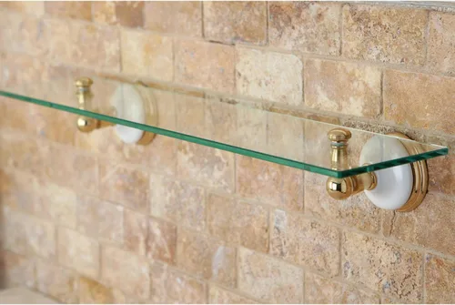 Vista 4 de Kingston Brass BA1119PB Estante de cristal victoriano, latón pulido