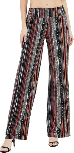 Vista 5 de Urban CoCo Pantalones sueltos de pierna ancha, para mujer, informales, acogedores, pantalones de yoga, cómodos pantalones de cintura alta