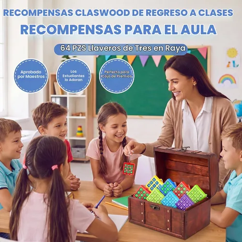 Vista 3 de Hicarer - Llavero de juego de 8 piezas de Tic Tac Toe para niños de 4 a 8 a 12 años Intenso