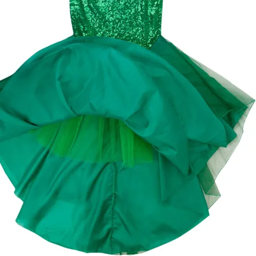 Vista 6 de Disfraz de sirena para mujer, con lentejuelas brillantes, cola larga, para Halloween