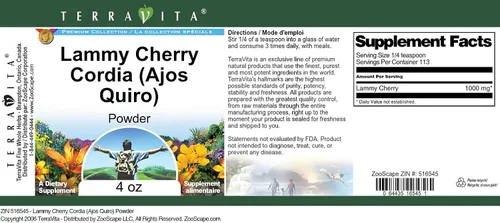 Vista 3 de Lammy Cherry Cordia (Ajos Quiro) Polvo (4 oz, ZIN: 516545)