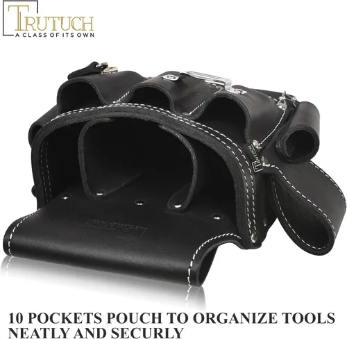 Vista 3 de Grain Leather Electrician Tool Pouch Carpenter Tool Pouch Electrician Pouch Electric Tool Bag Electrician Bag Leather Tool Belt