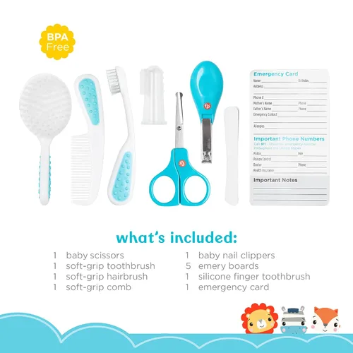 Vista 3 de Smart Care Fisher-Price - Kit de aseo para bebés de 12 piezas, artículos esenciales para recién nacidos, juego de regalo para bebés, incluye kit