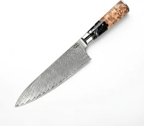Vista 10 de Tidal Black - Cuchillo para pan de 8" - Damasco