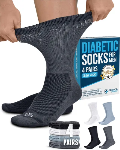 Vista 8 de Doctor's Select Men's Diabetic Socks for Men Size 13-15 - 4 Pairs