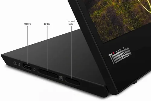 Vista 5 de Lenovo ThinkVision M15 15.6" Full HD WLED LCD Monitor - 16:9 - Raven Black