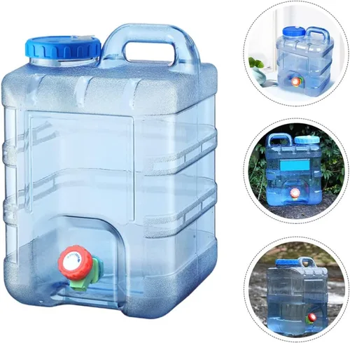 Vista 6 de BESPORTBLE - Contenedor de agua para campamento de 10 L con asa, jarra de policarbonato transparente