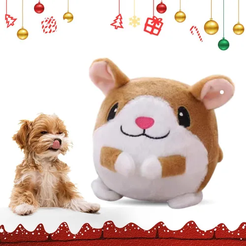 Vista 11 de ROWPOZ Juguete de peluche para mascotas en movimiento activo actualización 2025, juguete de bola chirriante para perro, juguete interactivo