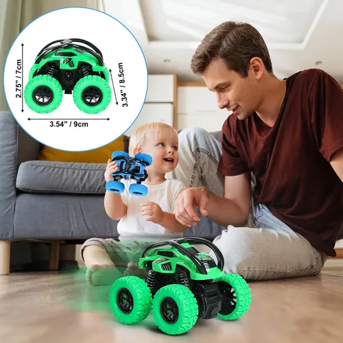 Vista 7 de Paquete de 2 Juguetes de Coches para Niño Niña de 3 4 5 6 Años, Juguetes de Coches de Empujar y Avanzar para Niños Pequeños de 3-6 Años, Camiones