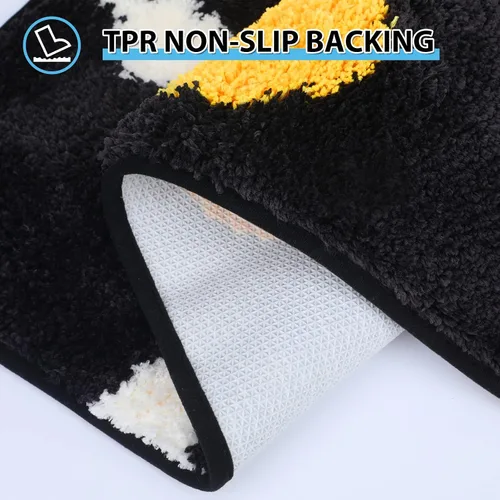 Vista 3 de Tapete de baño, extra suave, de alta absorción, antideslizante, de felpa, lavable a máquina, ideal para suelo de baño, bañera y ducha, 15.75 x 23.62