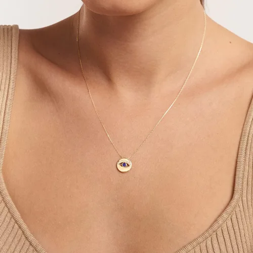 Vista 3 de GELIN Collar de oro macizo de 14 quilates con zafiro de diamante para mujer, Oro, Diamante