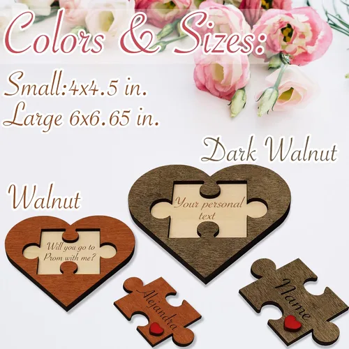 Vista 2 de Placa de madera grabada con texto en inglés «Will You Be My Valentine»