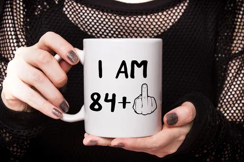 Vista 3 de Funny 85th Birthday Gifts, I Am 84 Plus Middle Finger Coffee Mug, 85 Years Old Gag Novelty Cup, Eightyfifth Birthday Party, Adult Birthday Presents