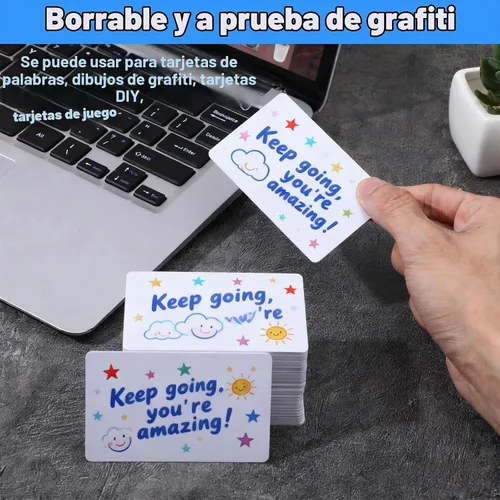 Vista 6 de Paquete de 750 tarjetas de identificación de PVC en blanco Cr80 de 30 mil, tarjetas de plástico en blanco compatibles con la mayoría de impresoras