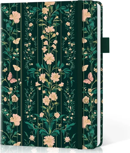 Vista 8 de Taja Cuaderno rayado para mujeres y hombres, diario de cuero de tapa dura para escribir, cuaderno de rayas universitarias A5 para trabajo y toma