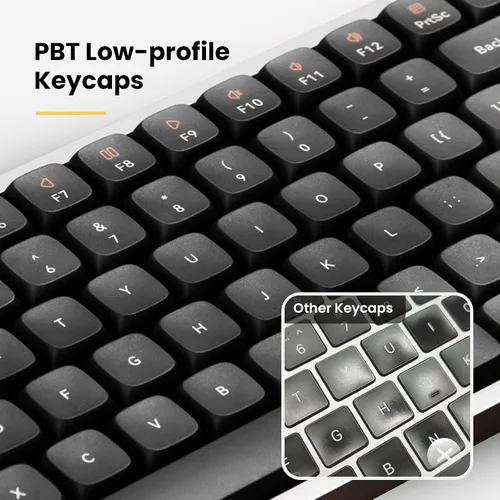 Vista 4 de LOFREE Flow - Teclado mecánico de perfil bajo, 100 teclas recargables inalámbricas con Bluetooth y conexión por cable para Windows, Mac